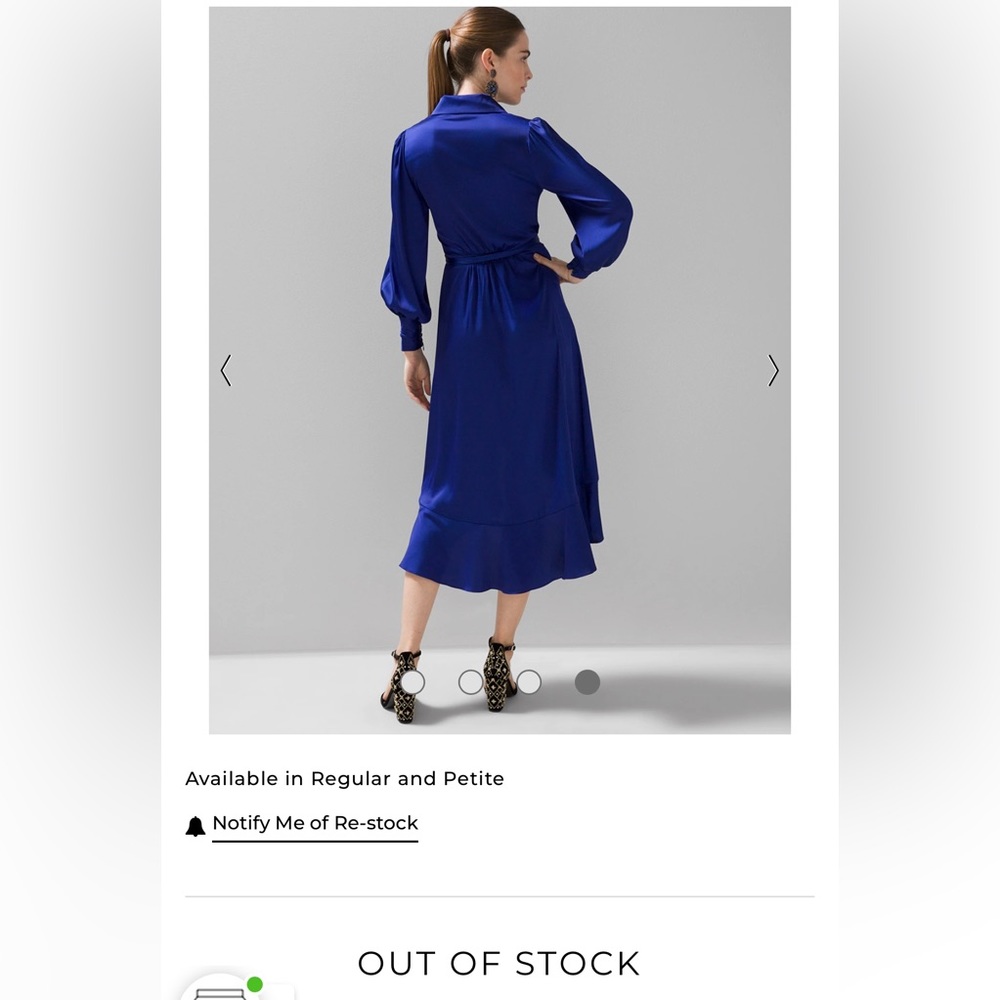 🔥SALE🔥WHBM Sleeve Satin Wrap Dress NEW ⭐️ - Picture 6 of 7